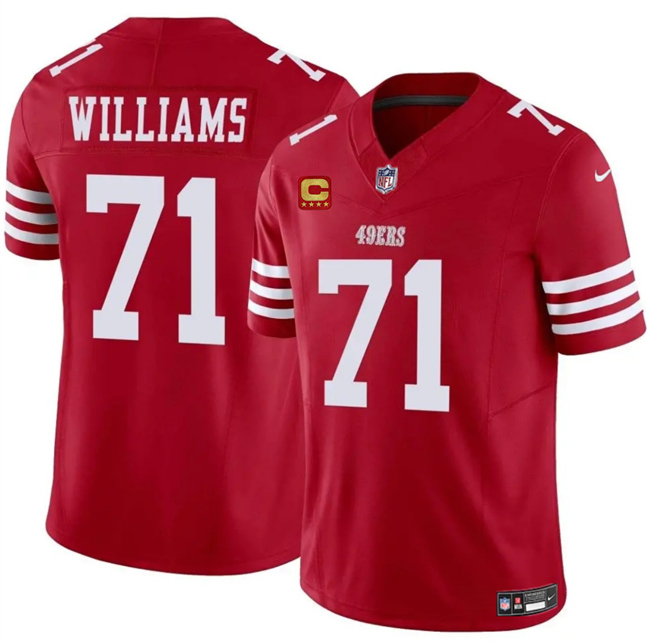 Men's San Francisco 49ers Custom Red 2025 F.U.S.E. With 4-Star C Patch Vapor Untouchable Limited Stitched Football Jersey